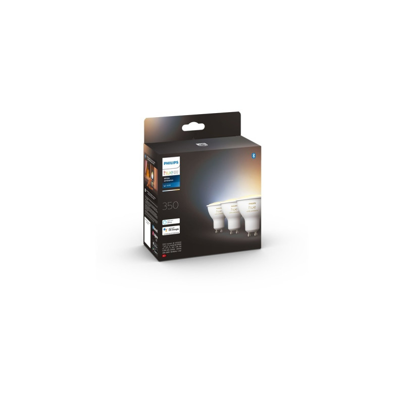Philips Hue White Ambiance GU10, LED-Lampe(Dreierpack, ersetzt 35 Watt)