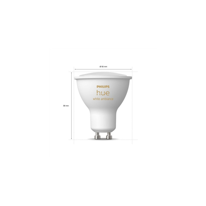 Philips Hue White Ambiance GU10, LED-Lampe(Dreierpack, ersetzt 35 Watt)