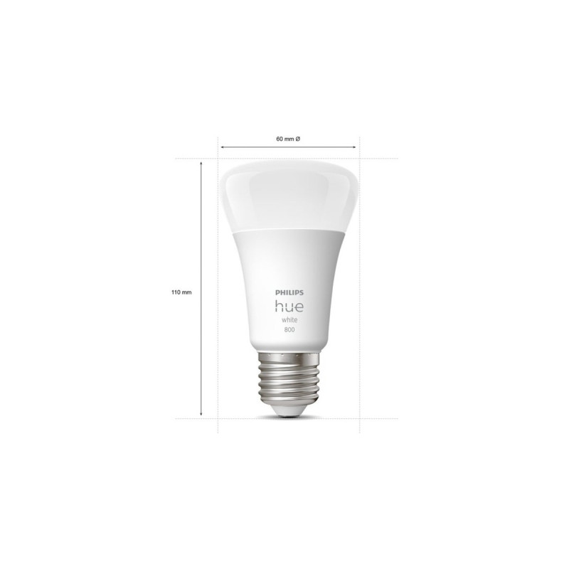Philips Hue White E27, LED-Lampe(Doppelpack, ersetzt 60 Watt)