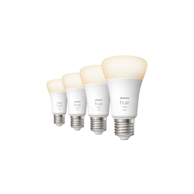 Philips Hue White E27, LED-Lampe(Viererpack, ersetzt 60 Watt)