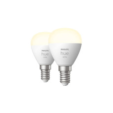 Philips Hue White Tropfenform P45 E14, LED-Lampe(Doppelpack, ersetzt 40 Watt)