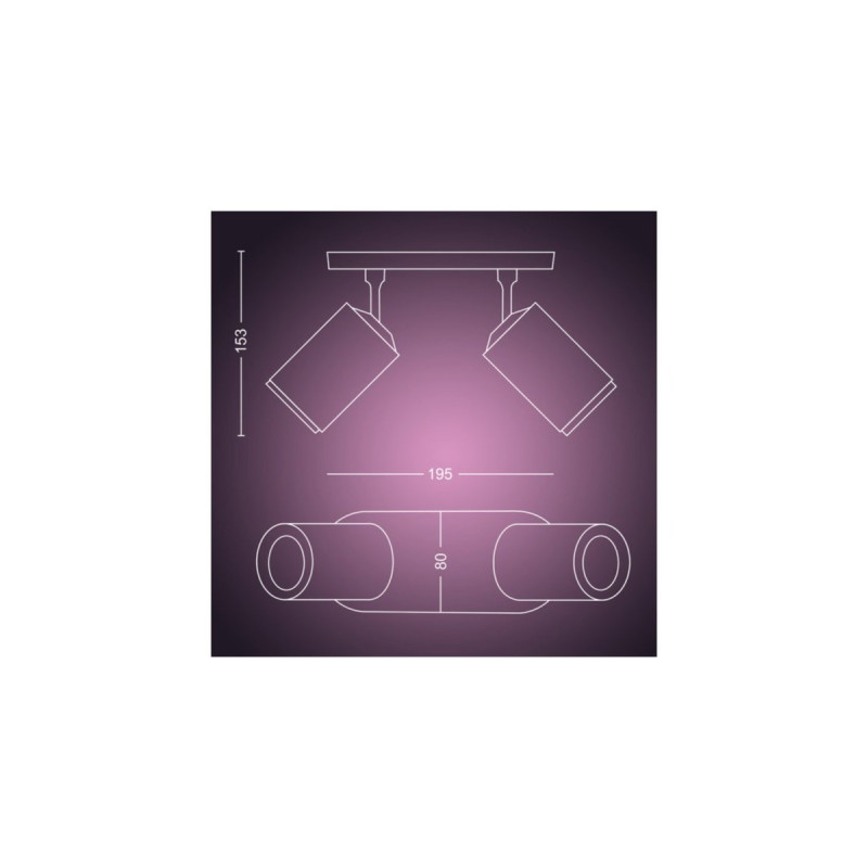 Philips Hue White & Color Ambiance Fugato 2er-Spot, LED-Leuchte(weiß)