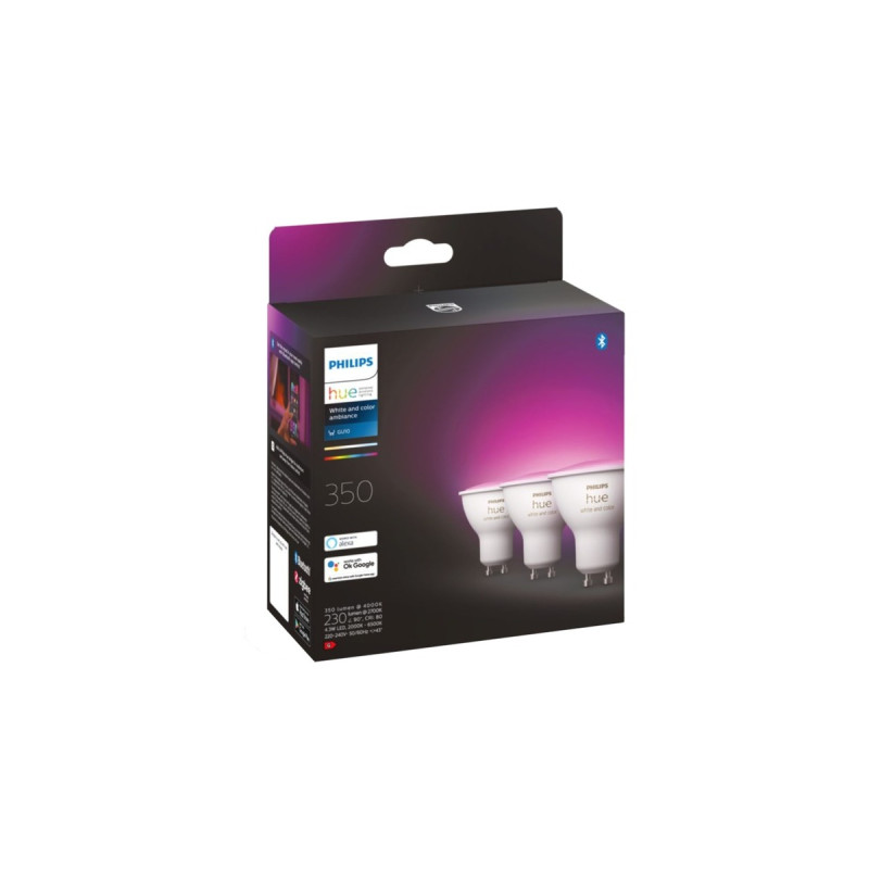Philips Hue White & Color Ambiance GU10, LED-Lampe(Dreierpack, ersetzt 35 Watt)