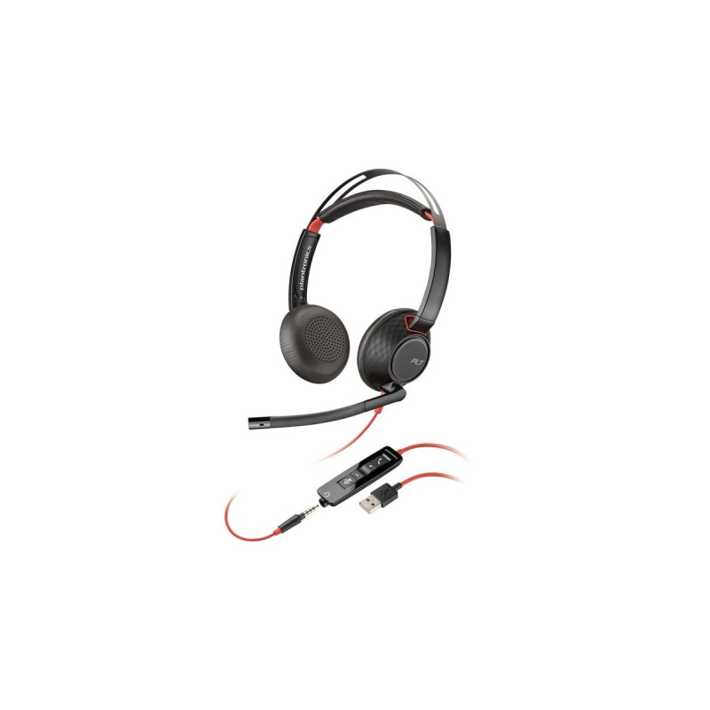 Plantronics Blackwire 5220, Headset(schwarz, Klinke, USB-A, Outlet)