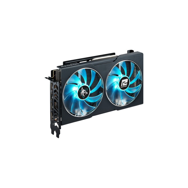 PowerColor Radeon RX 7600 XT Hellhound 16GB OC, Grafikkarte(RDNA 3, GDDR6, 3x DisplayPort, 1x HDMI 2.1)