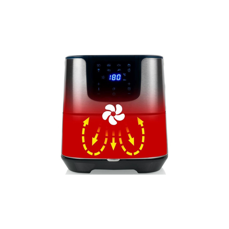 Princess Digital Aerofryer Deluxe XXL 182060, Heißluftfritteuse(edelstahl/schwarz)