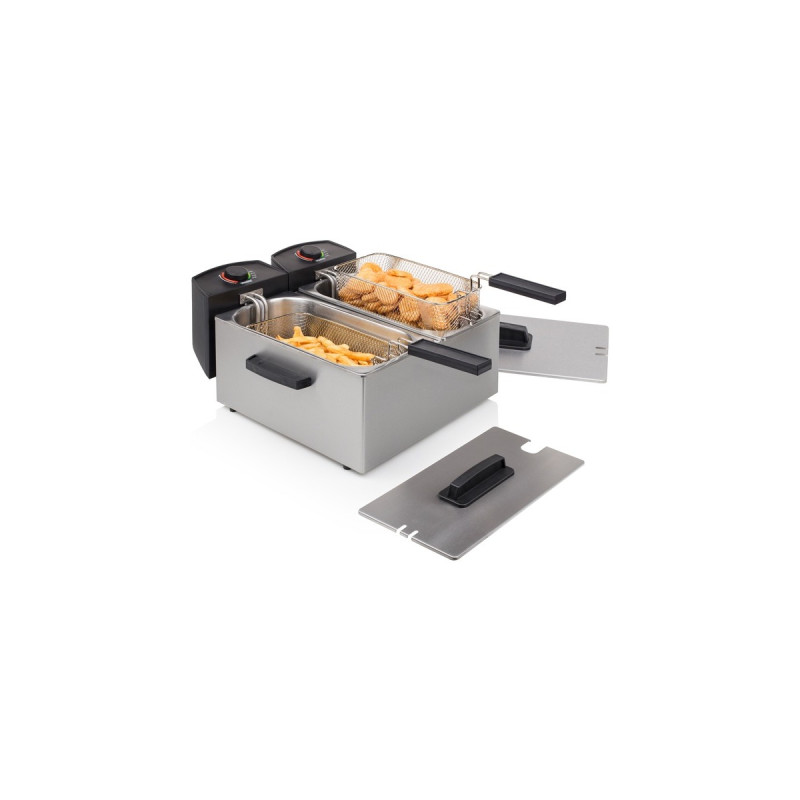 Princess Doppel-Fritteuse 183123(edelstahl/schwarz)