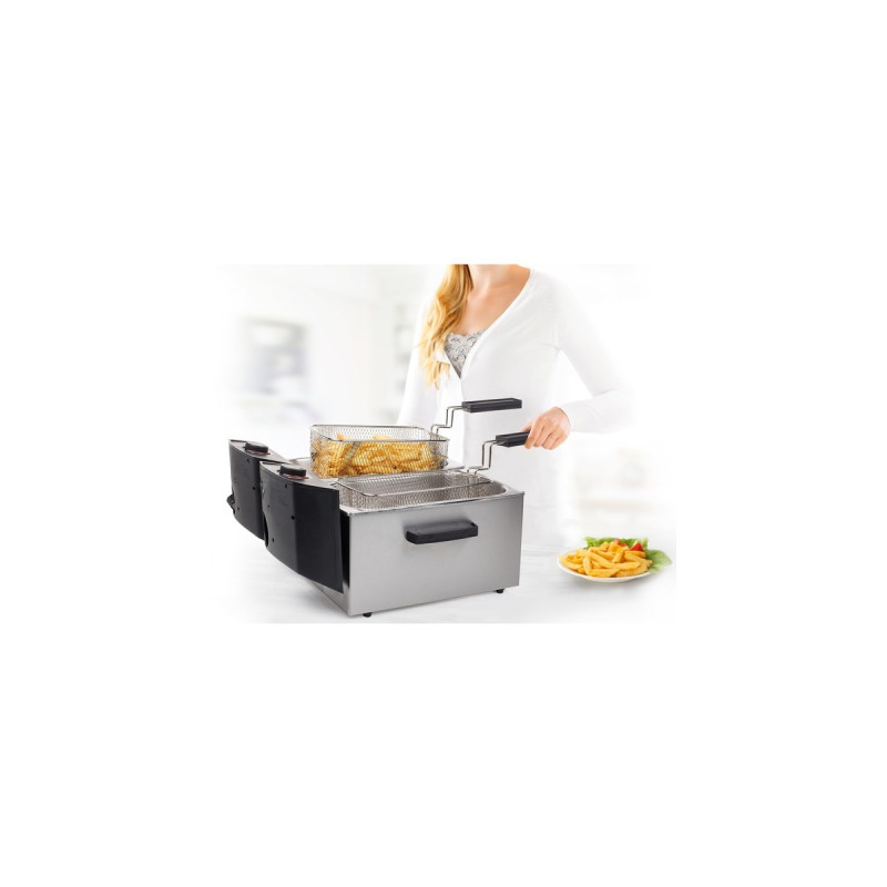 Princess Doppel-Fritteuse 183123(edelstahl/schwarz)