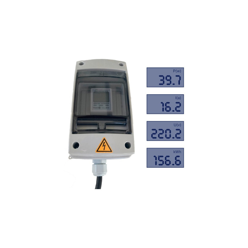 Priwatt Wieland-Steckdose mit Stromzähler(weiß, 0% MWST)
