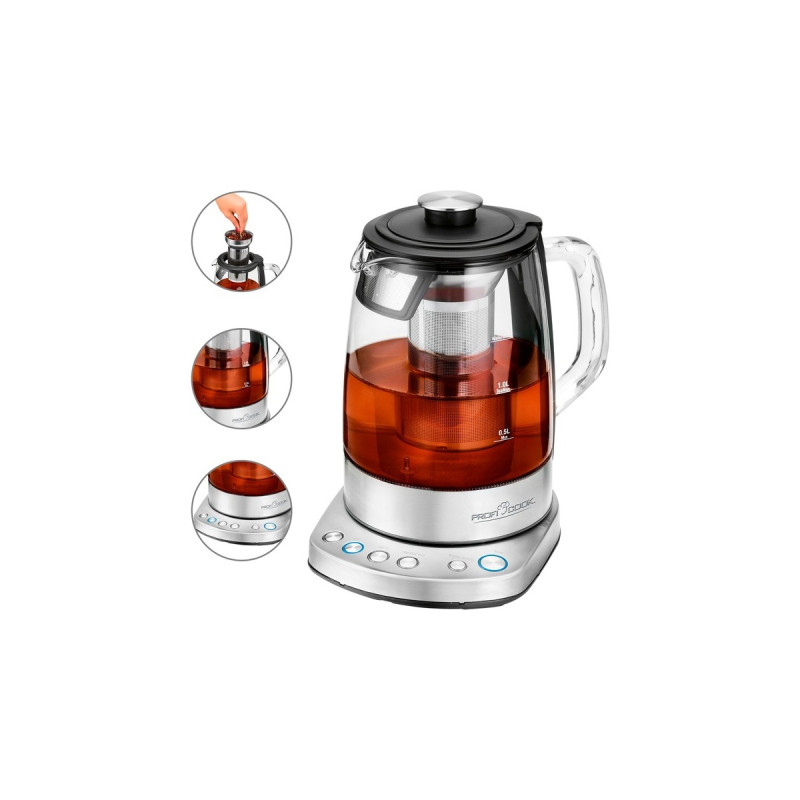 ProfiCook 2 in 1 – Tee- und Wasserkocher PC-WKS 1167 G WIFI(edelstahl/schwarz, 1,5 Liter)