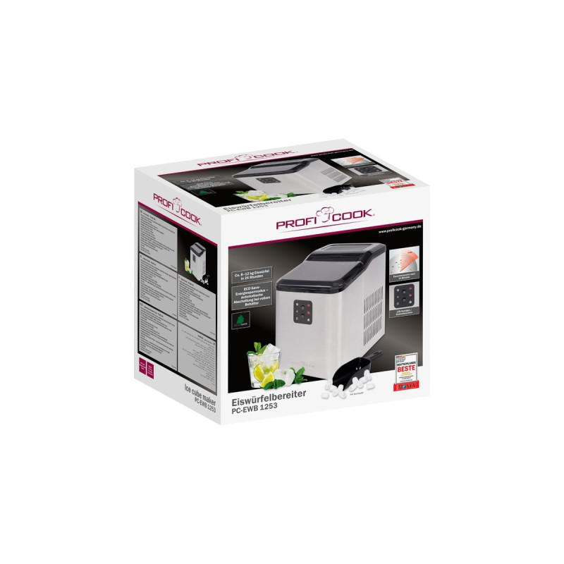 ProfiCook Eiswürfelbereiter PC-EWB 1253 inox(edelstahl/schwarz, 120 Watt)