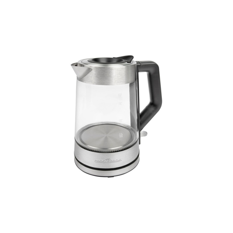 ProfiCook Glas-Wasserkocher PC-WKS 1190 G(inox/schwarz, 1,7 Liter)