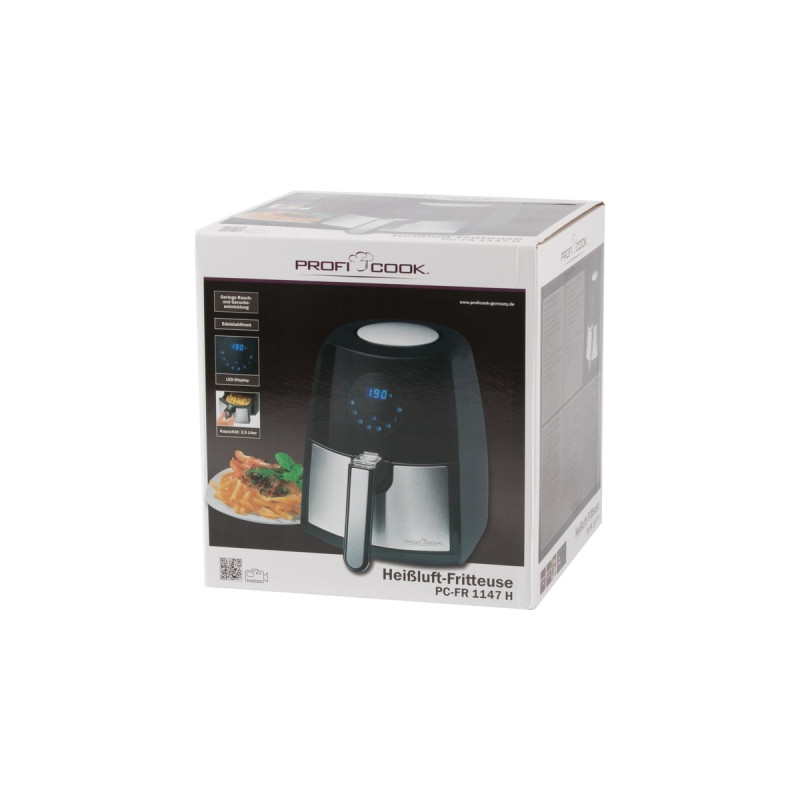 ProfiCook PC-FR 1147 H, Heißluftfritteuse(schwarz/edelstahl)