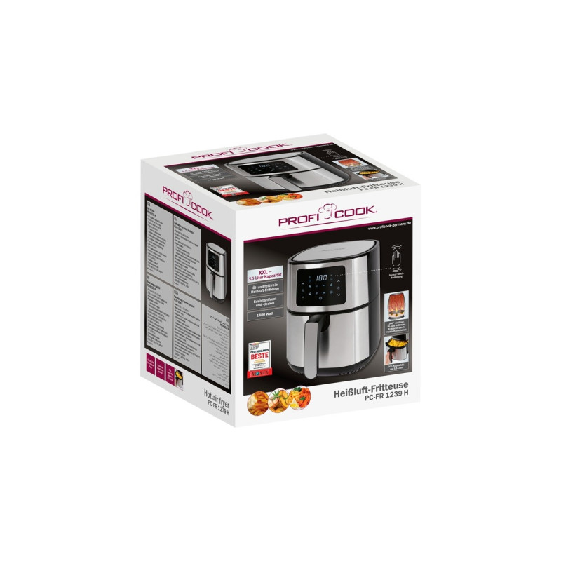 ProfiCook PC-FR 1239 H, Heißluftfritteuse(edelstahl/schwarz)