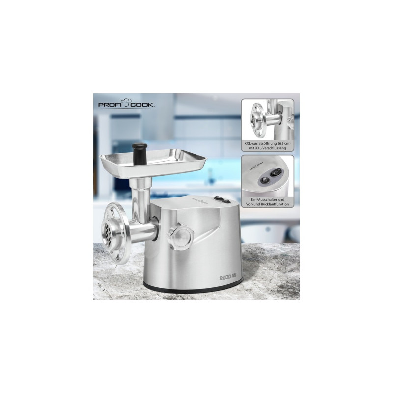 ProfiCook PC-FW 1173, Fleischwolf(silber)
