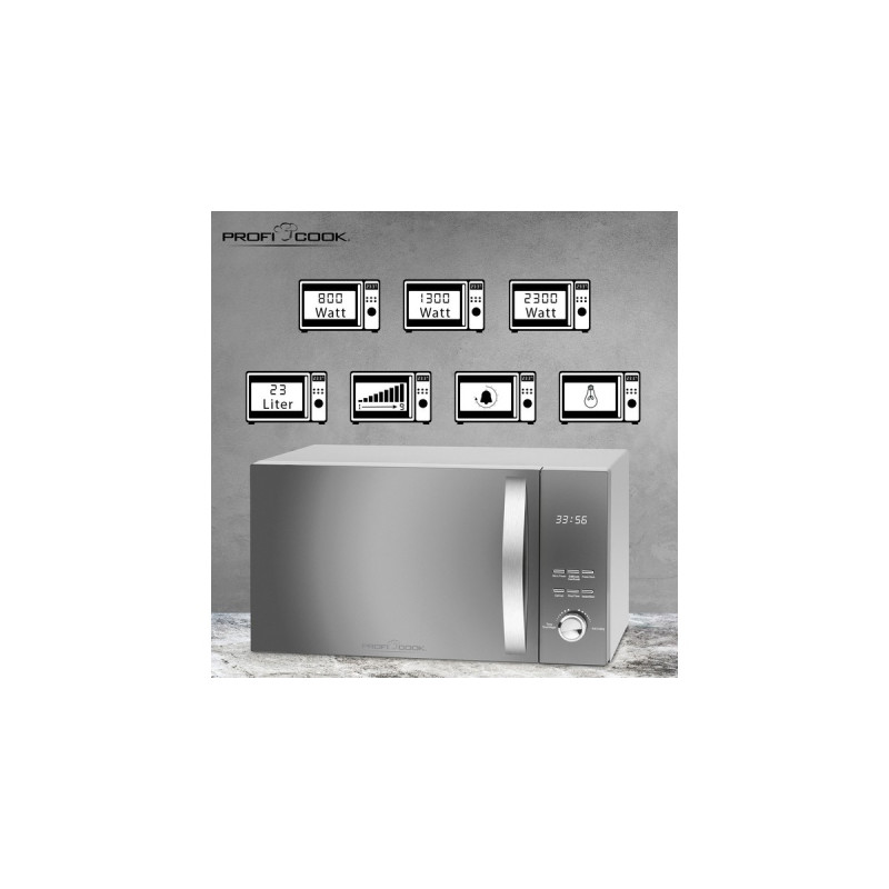 ProfiCook PC-MWG 1176 H, Mikrowelle(silber/schwarz)