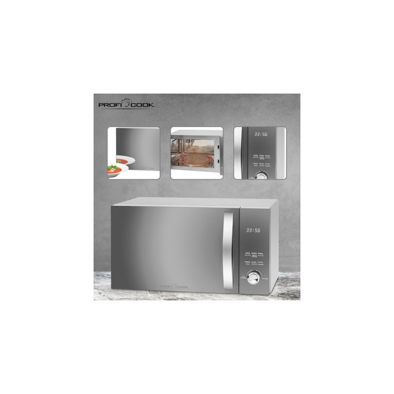 ProfiCook PC-MWG 1176 H, Mikrowelle(silber/schwarz)