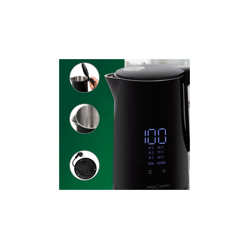 ProfiCook PC-WKS 1243, Wasserkocher(schwarz)