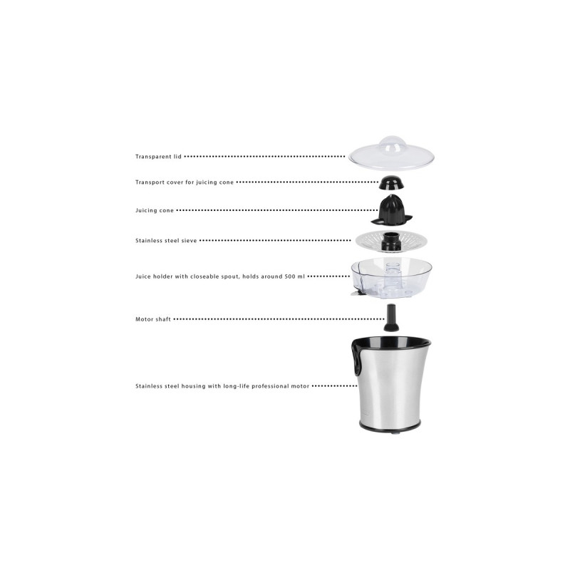 ProfiCook PC-ZP 1018, Zitruspresse(edelstahl/schwarz)