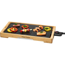 ProfiCook Teppanyaki-Grill TYG 1143, Elektro-Grillplatte(schwarz/holz, 2.200 Watt)