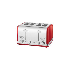 ProfiCook Toaster Vintage PC-TA 1194(rot/chrom, 1.630 Watt, für 4 Scheiben Toast)