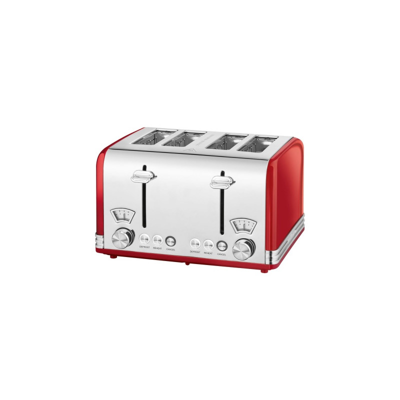ProfiCook Toaster Vintage PC-TA 1194(rot/chrom, 1.630 Watt, für 4 Scheiben Toast)