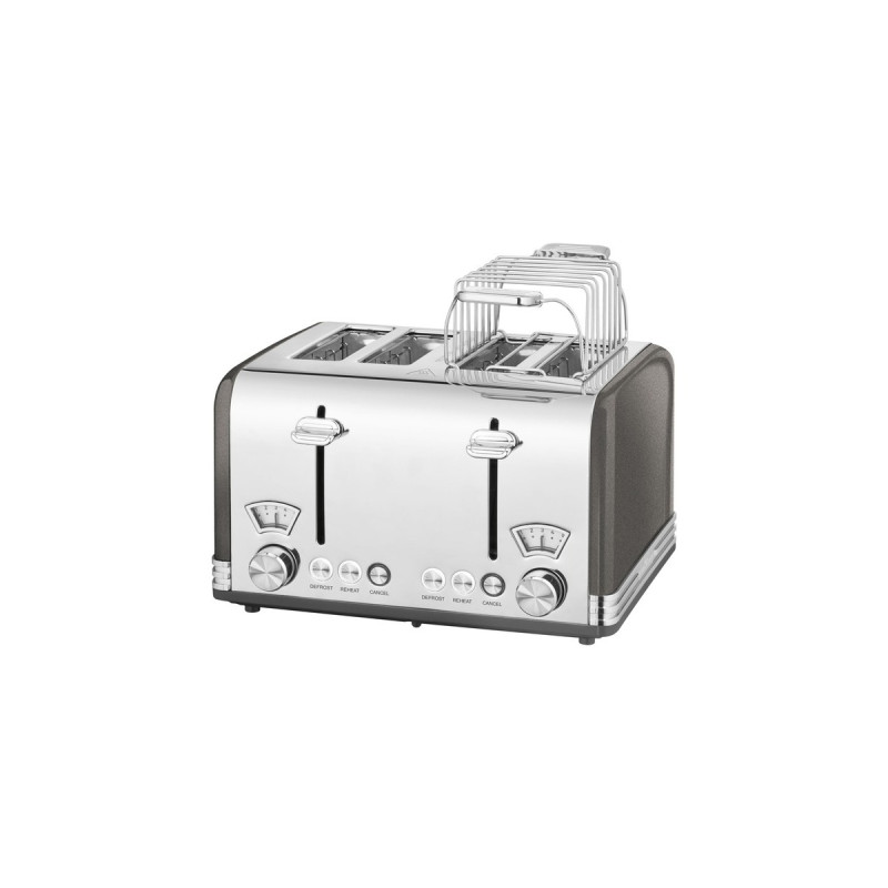 ProfiCook Toaster Vintage PC-TA 1194(anthrazit/chrom, 1.630 Watt, für 4 Scheiben Toast)