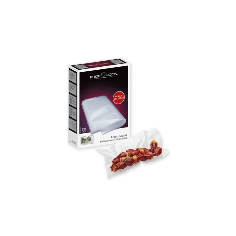 ProfiCook Vakuumierbeutel 22cm x 30cm, 50 Stück, Vakuumier-Folien(transparent)