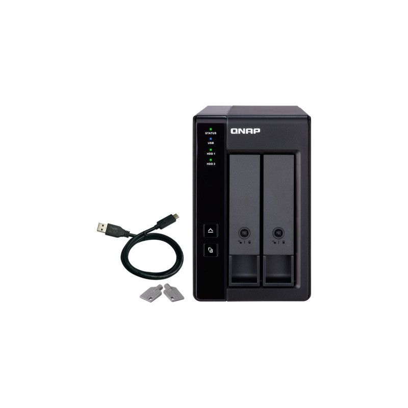 QNAP TR-002 Erweiterungsgehäuse, Laufwerksgehäuse(schwarz, RAID-Unterstützung)