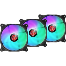 RAIJINTEK EOS 12 RBW ADD -3 120x120x25, Gehäuselüfter(schwarz/transparent, 3 Stück,inkl. ARGB-Hub und Fernbedienung)