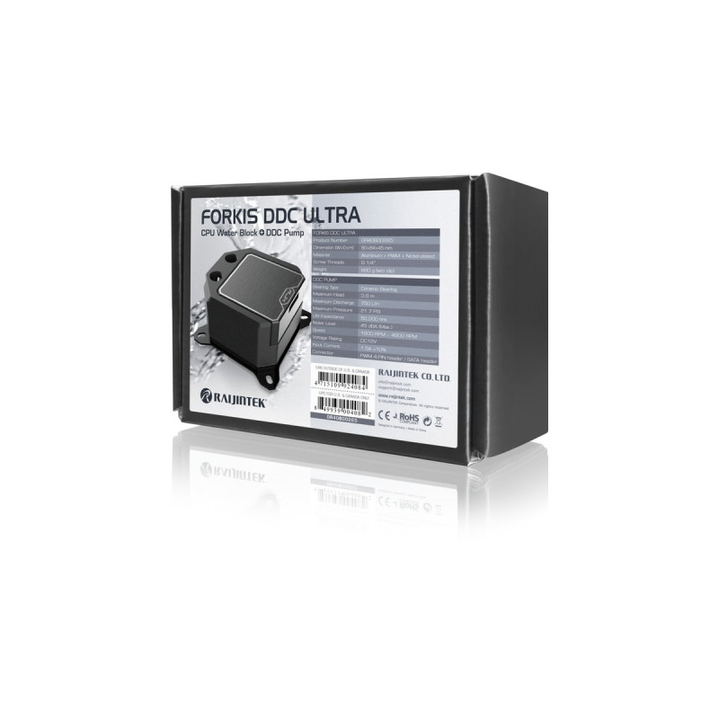 RAIJINTEK FORKIS DDC ULTRA, CPU-Kühler(schwarz, CPU Wasserblock-Pumpen-Kombination)