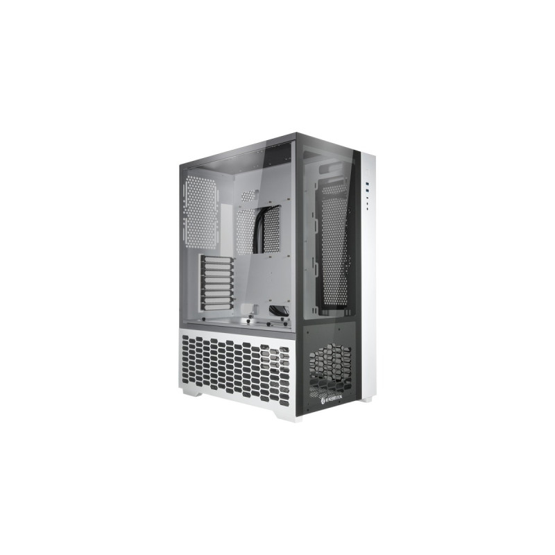 RAIJINTEK PAEAN PREMIUM, Tower-Gehäuse(weiß, Seitenteil aus Tempered Glass)