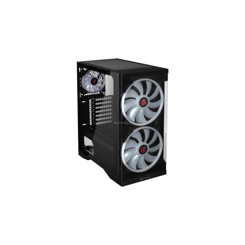 RAIJINTEK SILENOS PRO, Tower-Gehäuse(schwarz, Version mit ARGB-Lüfter, Tempered Glass)