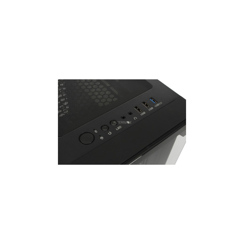 RAIJINTEK SILENOS, Tower-Gehäuse(schwarz, Version ohne Lüfter, Tempered Glass)