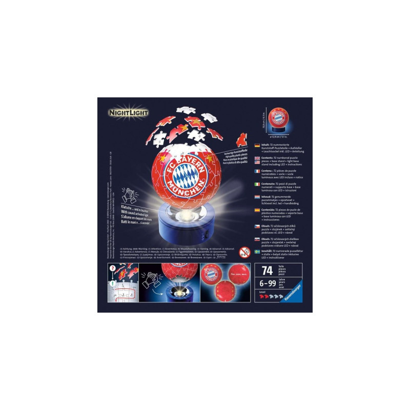 Ravensburger 3D Puzzle-Ball Nachtlicht: FC Bayern München