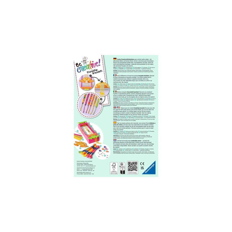 Ravensburger BeCreative Freundschaftsbändchen, Basteln(sechs verschiedene Bändchen)