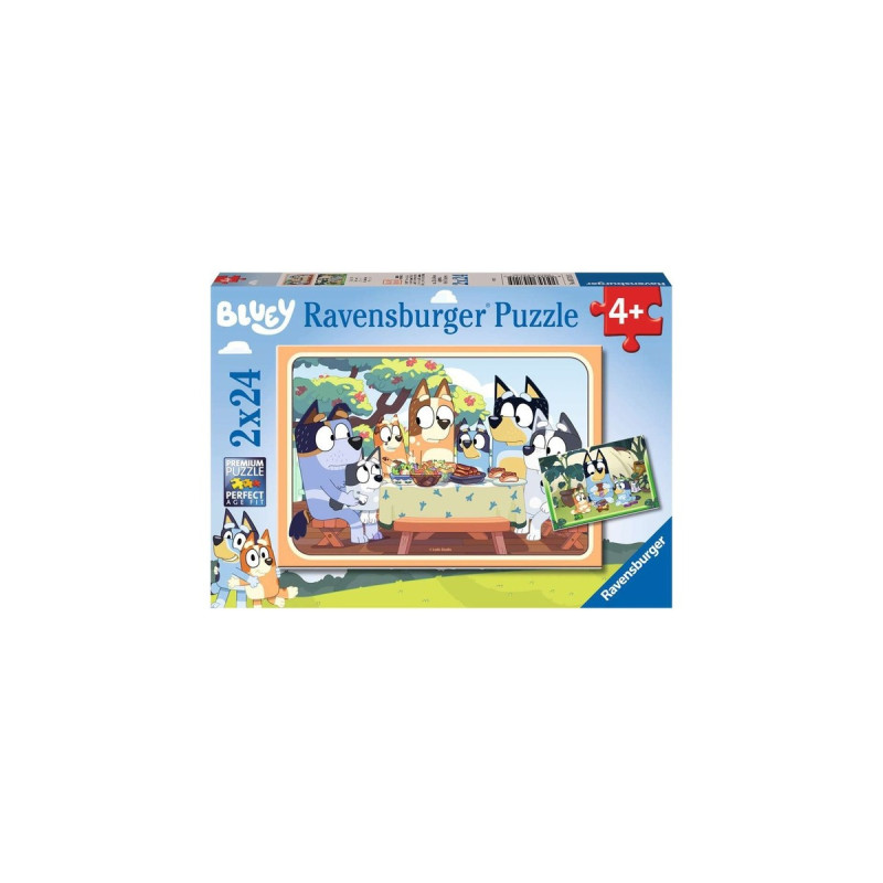Ravensburger Kinderpuzzle Bluey Auf geht's!(2x 24 Teile)