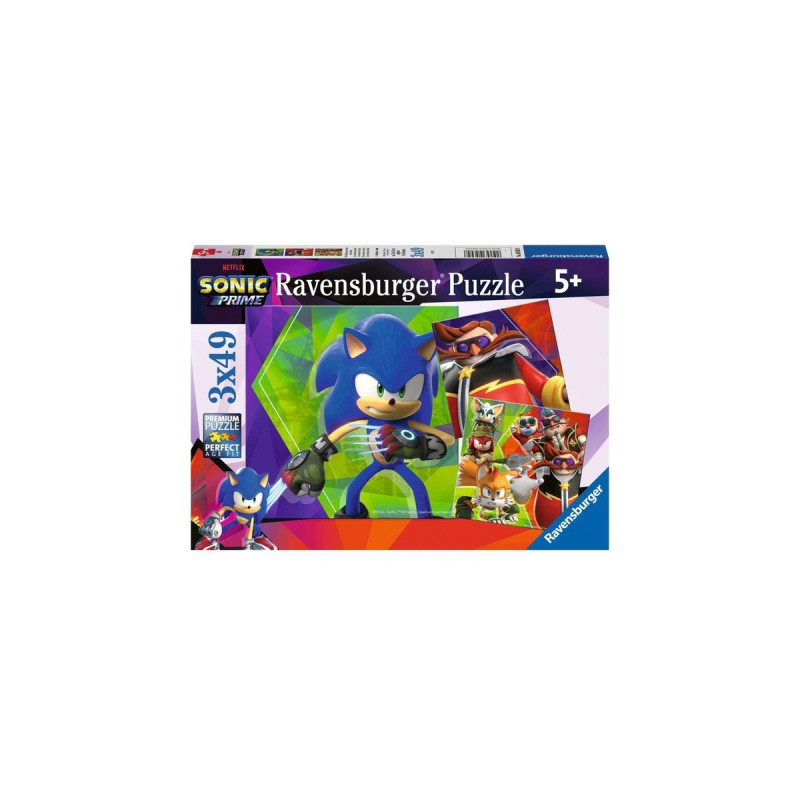 Ravensburger Kinderpuzzle Die Abenteuer von Sonic(3x 49 Teile)