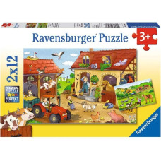 Ravensburger Kinderpuzzle Fleißig auf dem Bauernhof(2x 12 Teile)