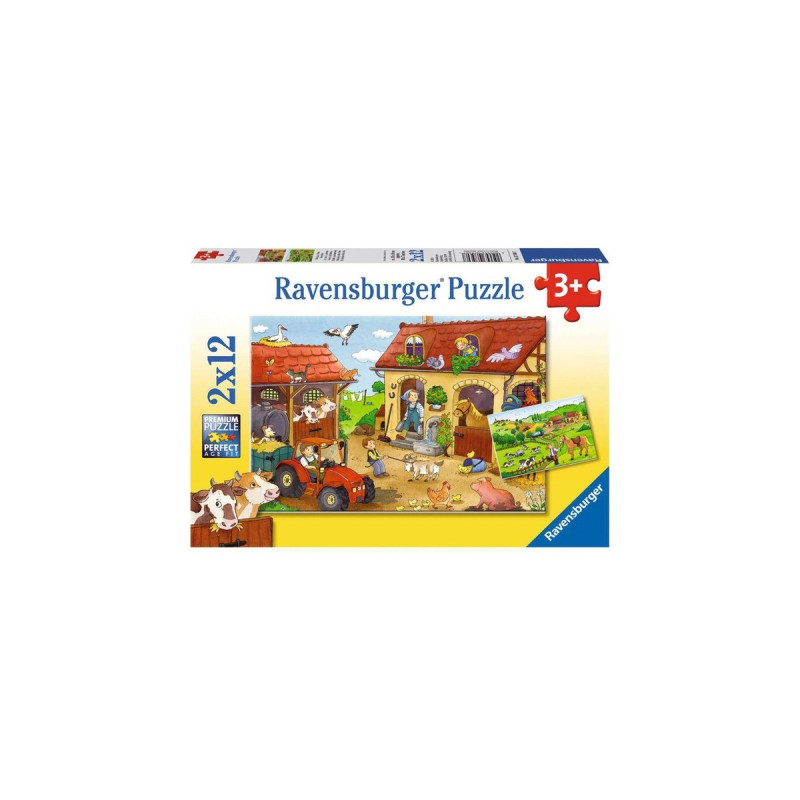 Ravensburger Kinderpuzzle Fleißig auf dem Bauernhof(2x 12 Teile)