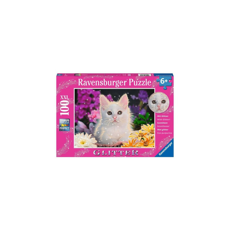 Ravensburger Kinderpuzzle Glitzerkatze(100 Teile, glitzernde Teile)