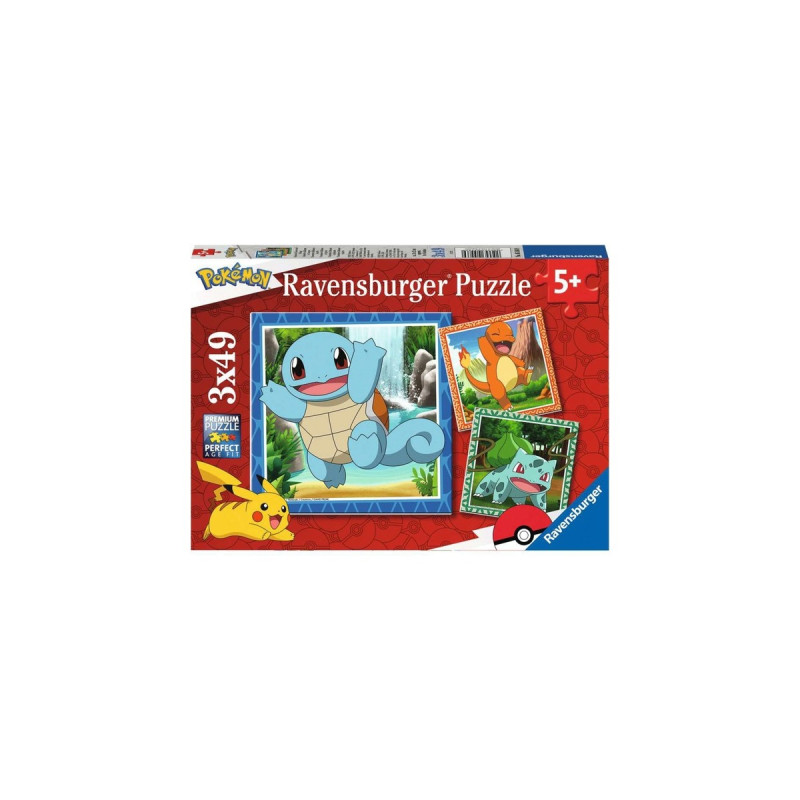 Ravensburger Kinderpuzzle Glumanda, Bisasam und Schiggy(3x49 Teile)