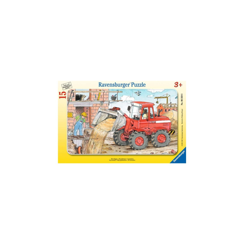 Ravensburger Kinderpuzzle Mein Bagger(15 Teile, Rahmenpuzzle)