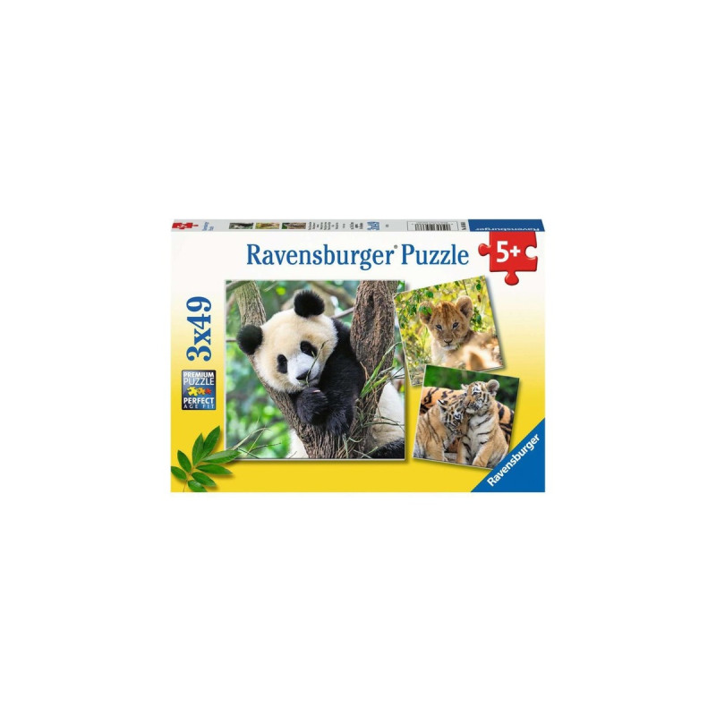 Ravensburger Kinderpuzzle Panda, Tiger und Löwe(3x 49 Teile)