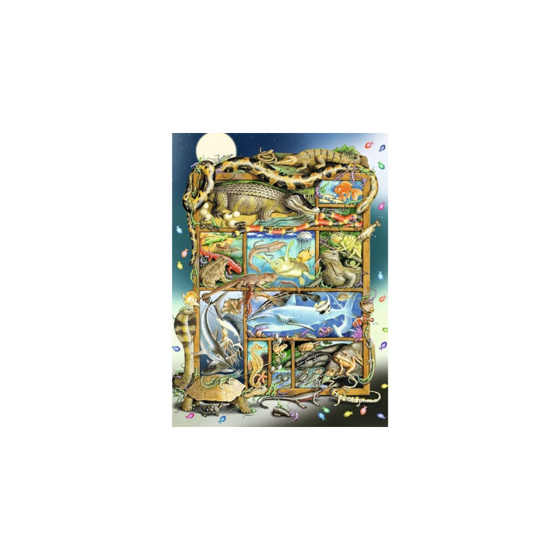 Ravensburger Kinderpuzzle Reptilien im Regal(200 Teile)