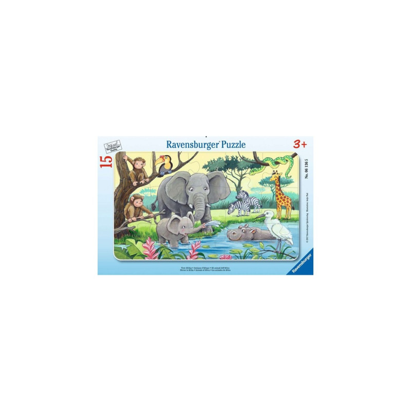 Ravensburger Kinderpuzzle Tiere Afrikas(15 Teile, Rahmenpuzzle)