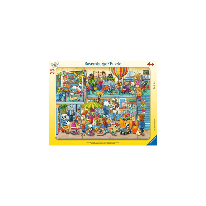 Ravensburger Kinderpuzzle Tierischer Spielzeugladen(35 Teile, Rahmenpuzzle)