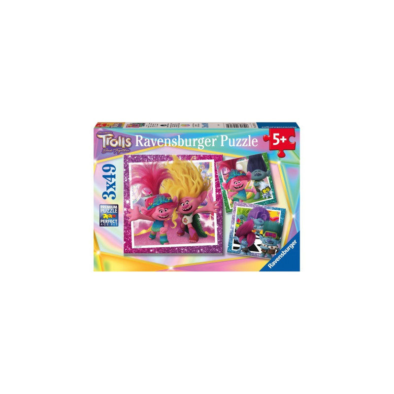 Ravensburger Kinderpuzzle Trolls 3(3x 49 Teile)