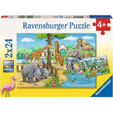 Ravensburger Kinderpuzzle Willkommen im Zoo(2x 24 Teile)