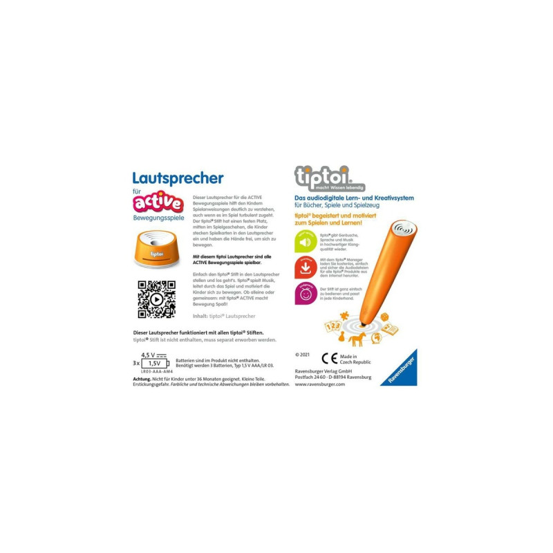 Ravensburger tiptoi ACTIVE Lautsprecher(orange/weiß)